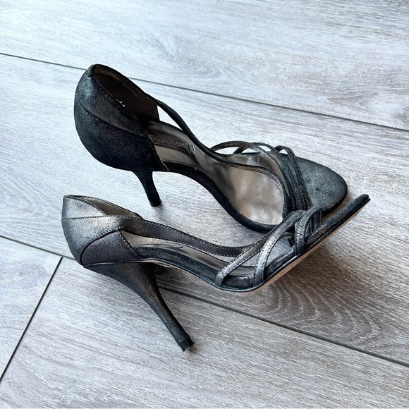 BCBGMAXAZRIA Metallic Black All Leather Heeled Sandals - Picture 3 of 14